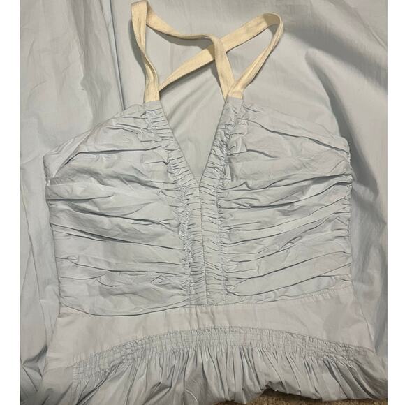 Ulla Johnson Laurelin Smocked Pale Light Blue Cotton Midi Sun-Dress Size 4 NWT - Picture 5 of 8